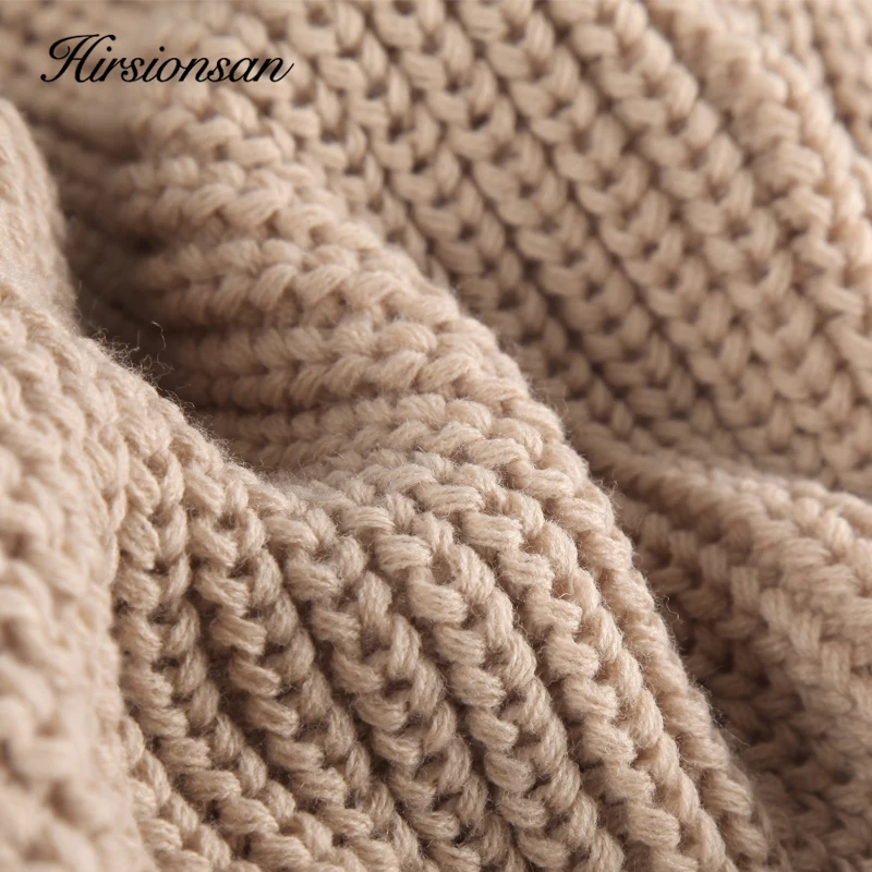 Hirsionsan Thicken Loose Sweater Women Elegant Autumn Winter Warm Oversized Knitted Pullovers Casual Cashmere Solid Female Tops