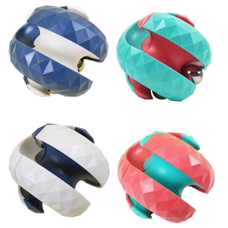 Rotating Magical Bead Orbit Ball Spinner Relieve Stress Puzzle Toys Fingertip Decompression Infinity Cube For Children Adult