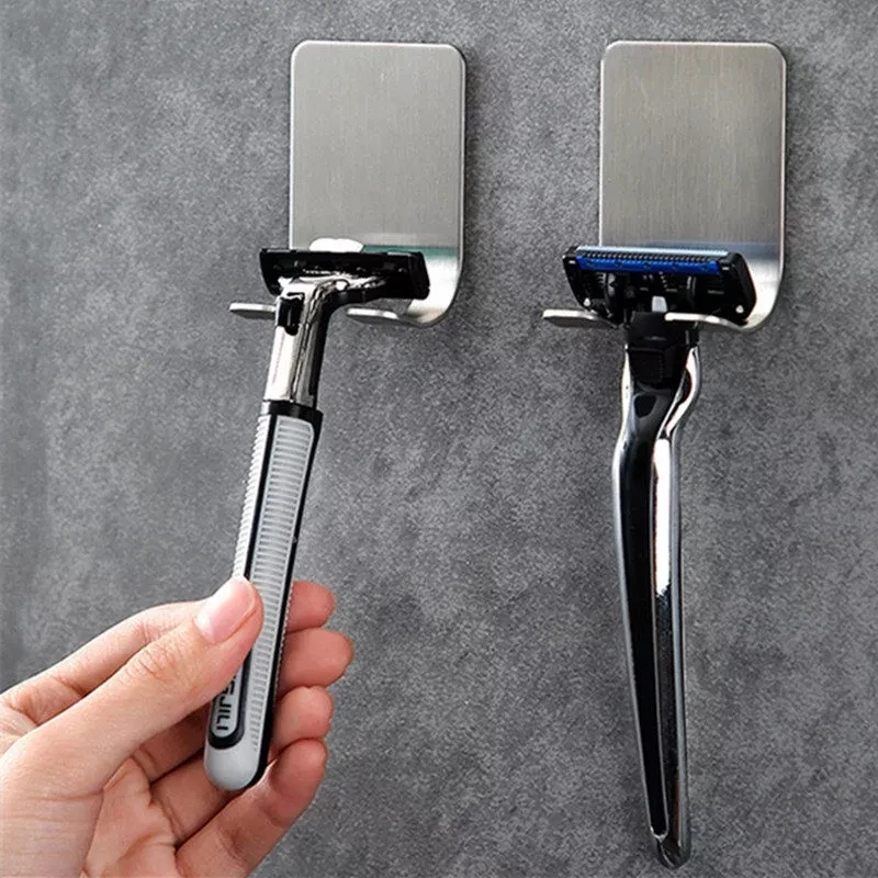 Punch Free Razor Holder Storage Hook Wall Men Shaving Shaver Shelf Bathroom Razor Rack Wall Bathroom Accessories