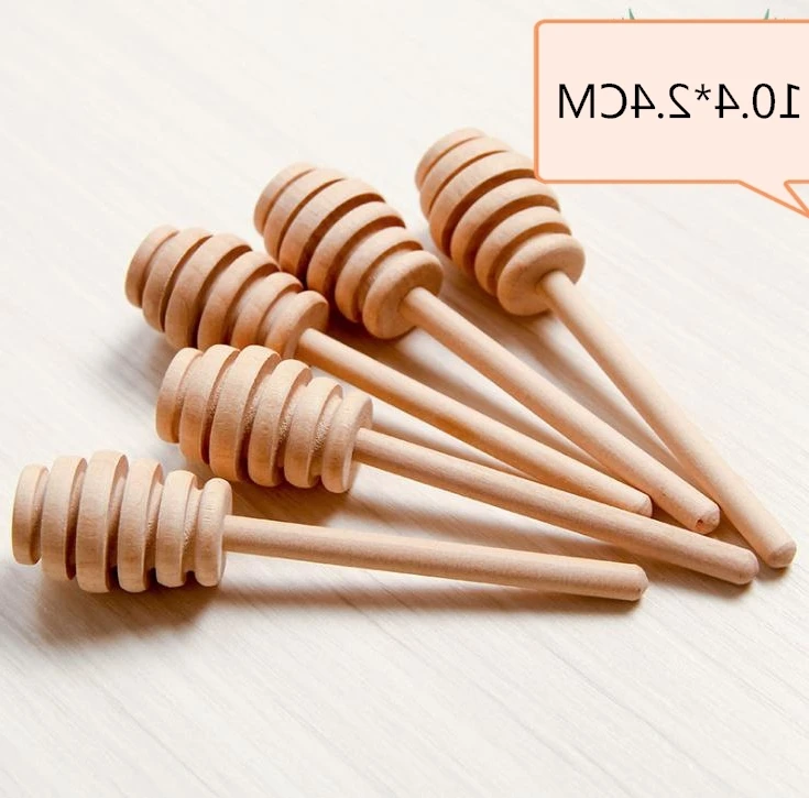 

5000 Pcs 10.4 X2.4cm Wooden Honey Dippers Wood Honey Spoon Stick Wedding Favors Welcome Customize Wholesale