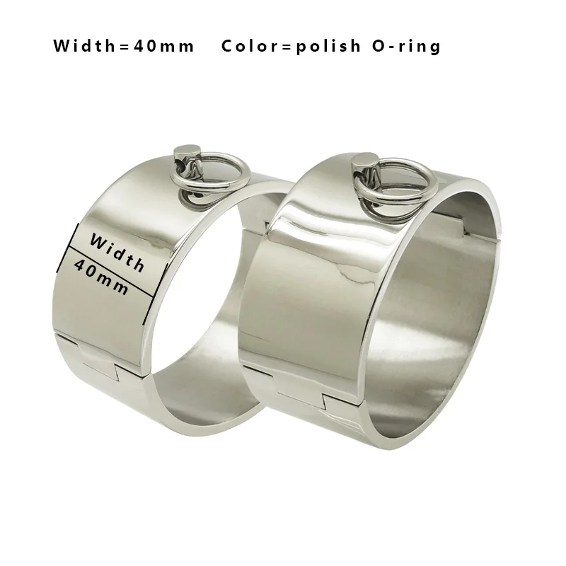 Stainless Steel Men Women Bracelets Fashion Bangles Wrist Anklest Bracelets Removeable O Ring Oval Shape Bangle Cuffs Adult BDSM