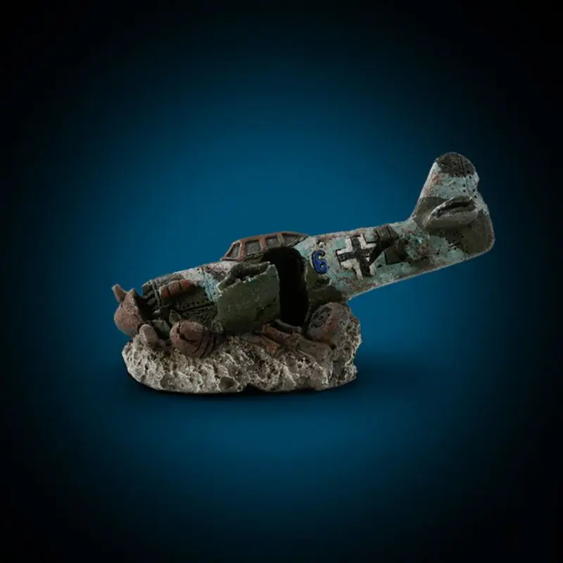 Мини имитация смолы модель самолета искусство ремесла аквариум озеленение H58C