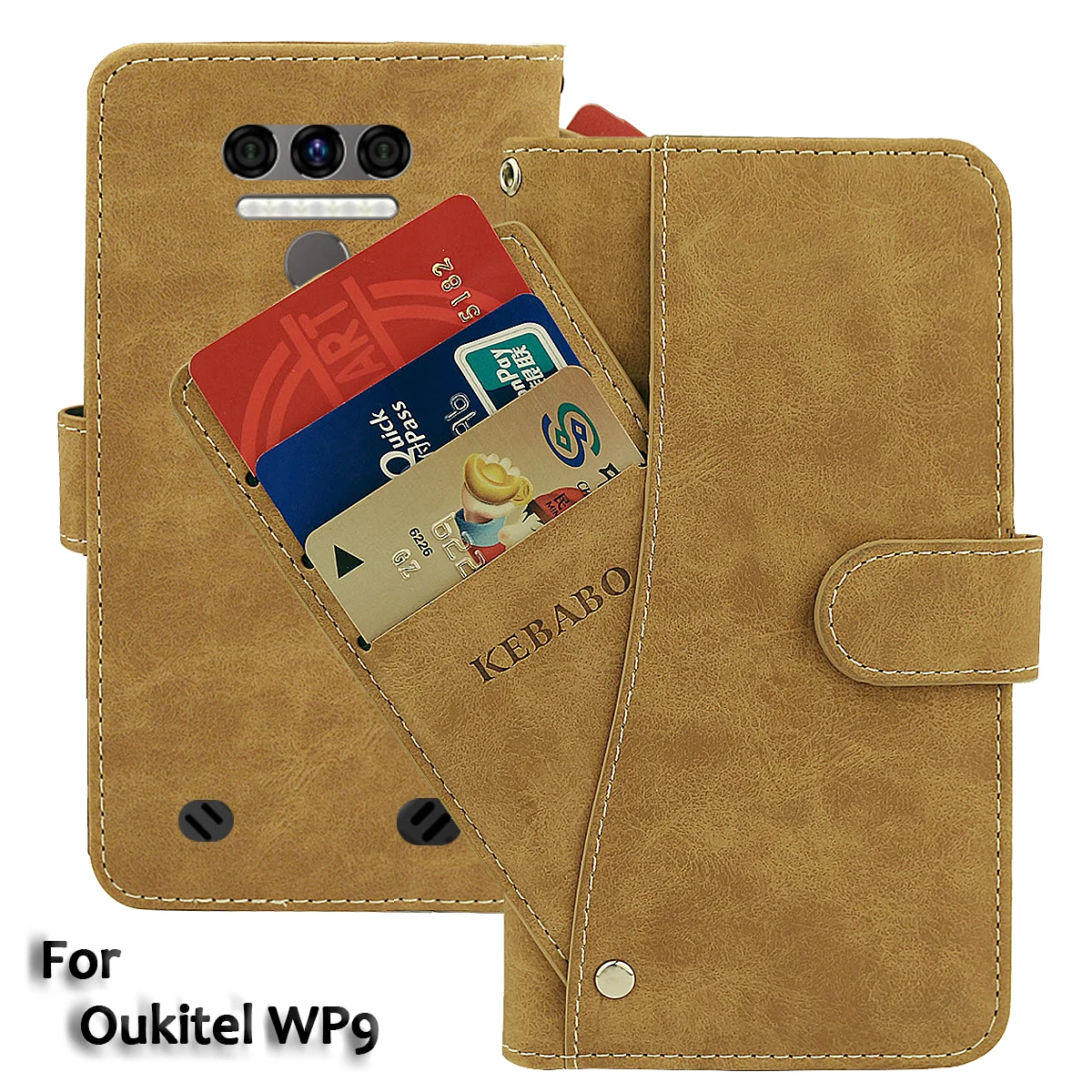 Vintage Leather Wallet Oukitel WP9 Case 5.86