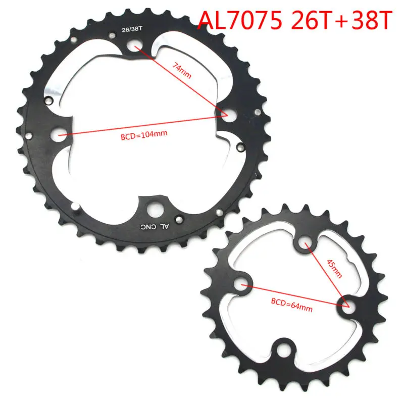 MTB Bicycle Chain Ring Chainring for SHIMANO SRAM Universal Crankset 22T/24T/26T/32T/36/38T/42T/44T 104BCD 64BCD bike Chainwheel