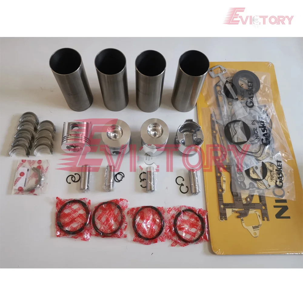 For Yanmar 4TNE88 4D88E engine rebuild kit piston + ring cylinder liner gasket kt bearing