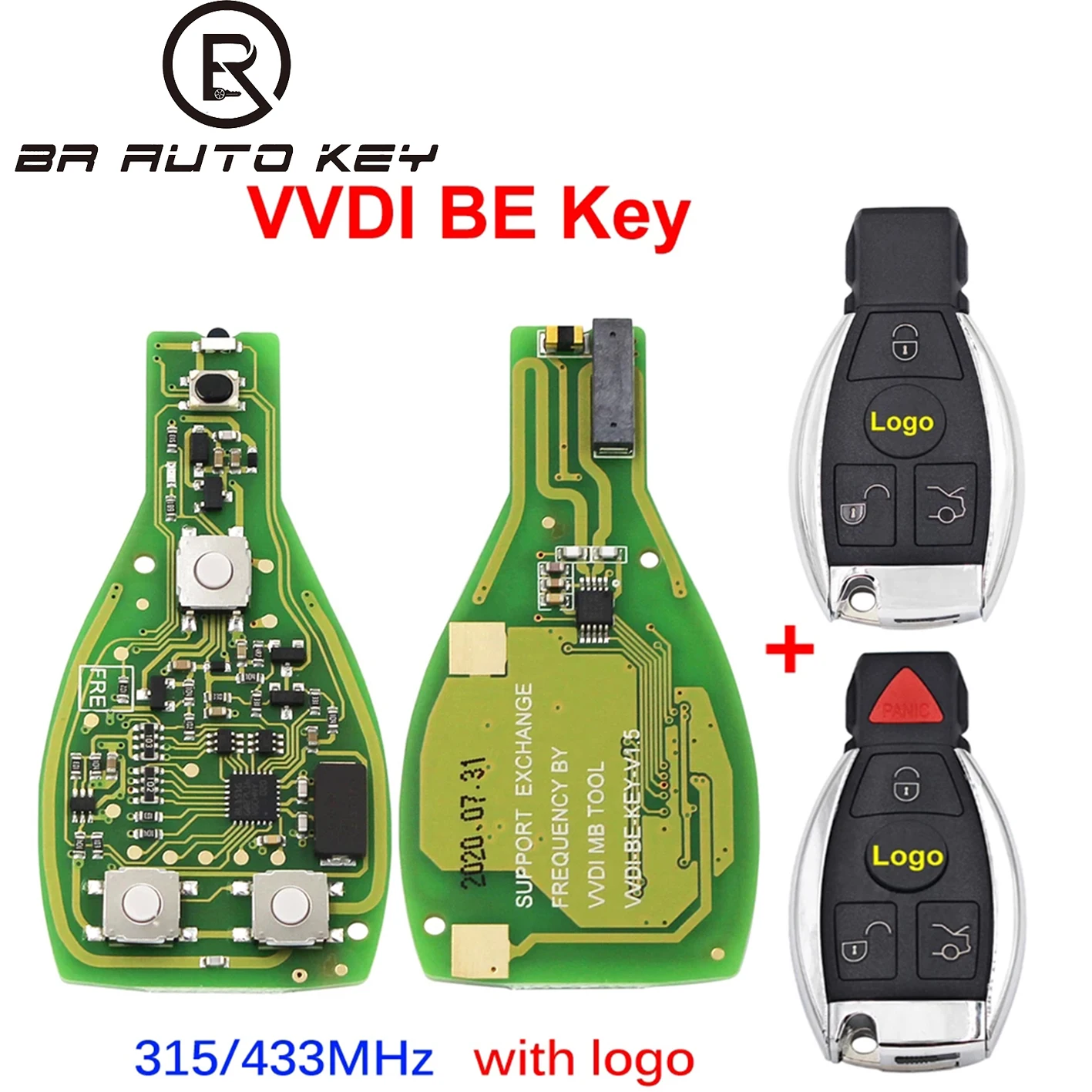 Xhorse VVDI بغا BE مفتاح فوب لمرسيدس بنز C260 E200 E260 E300 -2014 315/434MHZ 3/4 زر