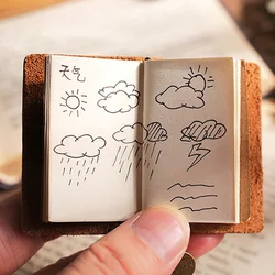 Super mini diário capa de couro genuíno caderno bonito pequeno viagem nota livro em branco bolso sketchbook kawaii diy diário presente