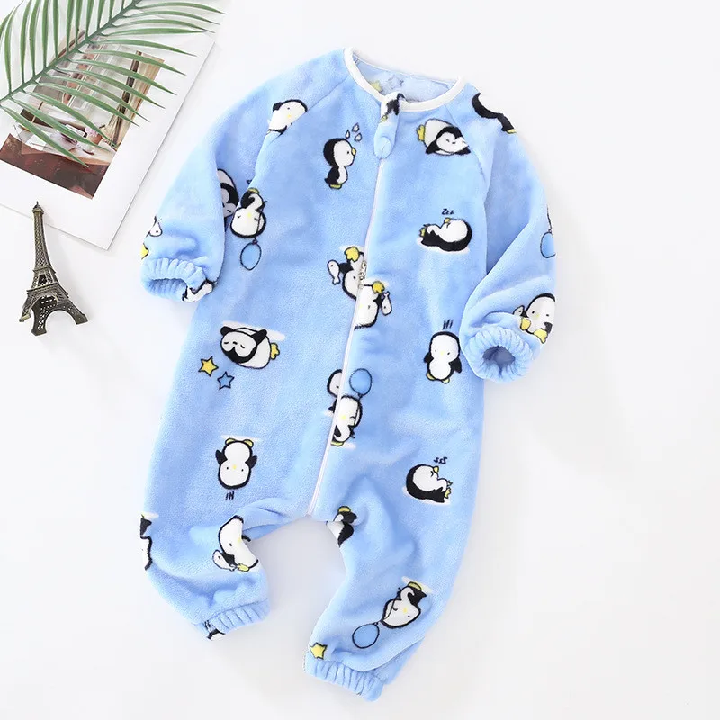 Baby Pajamas For Boys Girls Thick Warm Pajama Autumn Children Flannel Onesies Jumpsuits Winter Kids Cartoon Blanket Sleepwear