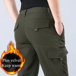 NUONEKO-pantalones de senderismo de lana gruesa para hombre, pantalones cálidos de Softshell para deportes al aire libre, senderismo, esquí, impermeables, PM32, Invierno