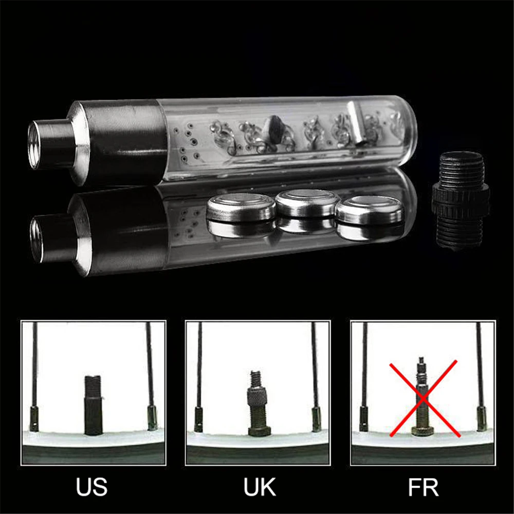 Bicycle Valve Light Double Sense Sided Letter 8 Modes Night Ride MTB Motorcycle Car Tire Nozzle Valve Caps Lamp With Battery