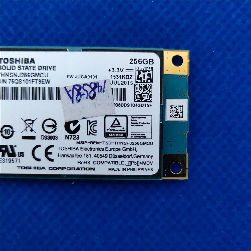 Toshiba THNSNJ256GMCU 256GB msata internal SSD SSD 75QS101FT9EW FKB0EB A5A003662 A P366218