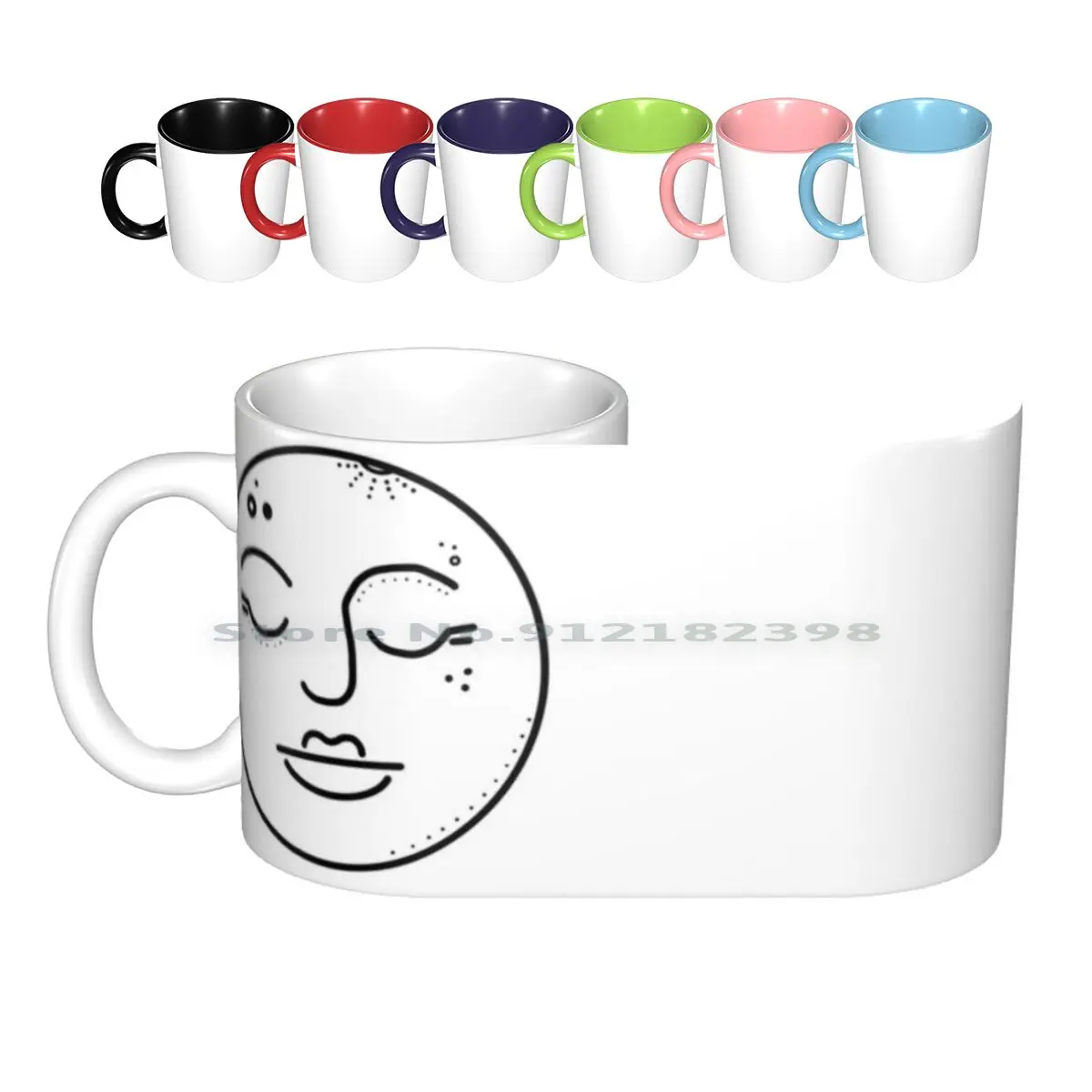 The Moon Ceramic Mugs Coffee Cups Milk Tea Mug Moon La Luna Luna Stars Galaxy Space Sun Star Sketch Simple Creative Trending