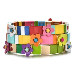 New Design Wedding Jewelry Flower Bracelet Beads Bracelets For Girls Women Party Bohemian Flower Pulseras Armband