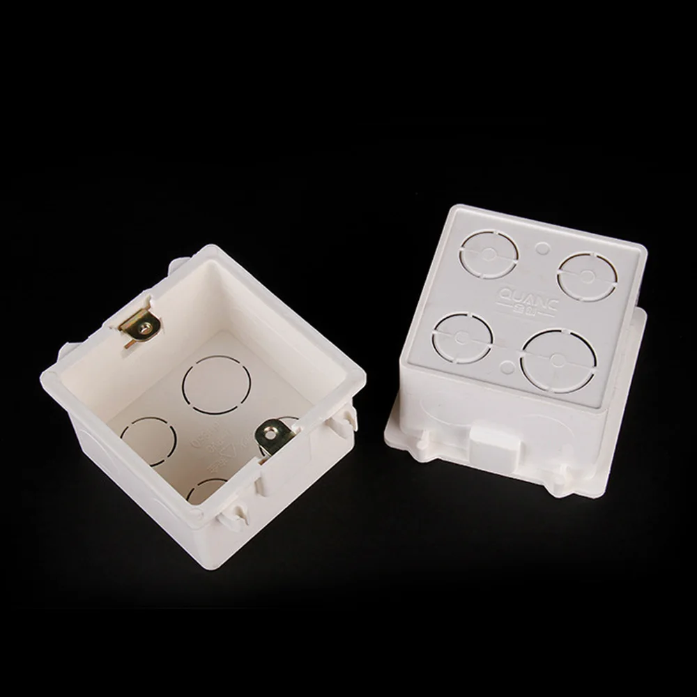 SANDIY 86*86mm Mounting Box for Wall Switch and Socket Wallpad Cassette Universal White Wall Back Junction Box 86 type