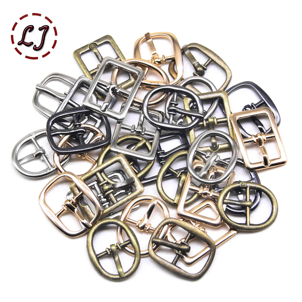 20pcs 12mm Silver Bronze Gold Square Metal Pin Buckle for Children Women Shoes Doll Belt Garment Sew On Handmade DIY Accessory