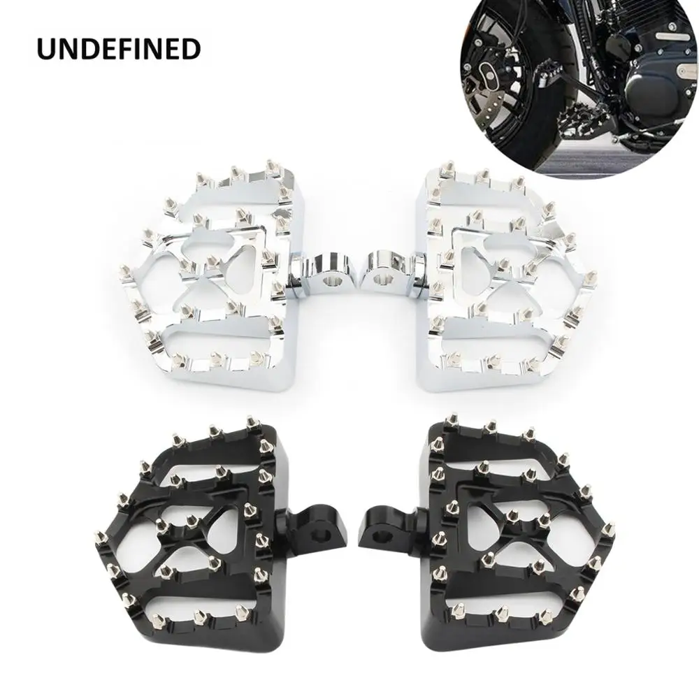 Motorcycle Foot Pegs MX Offroad Wide Fat Floorboards Footrests Pedals For Harley Sportster XL 883 1200 Touring Dyna FXDF Softail