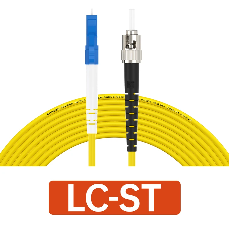 Ampcom Sc Lc Fc St Optische Vezel Patch Kabel Simplex 9/125μm Upc Naar Upc Single-Mode Jumper single Mode Patch-Cord Smf OS2
