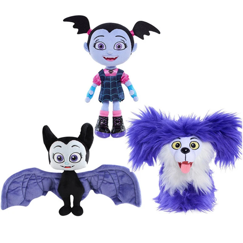 

Junior Vampirin Vampire Girl Plush Toys 18-25cm The Vamp Batwoman Girl & Purple Dog Plush Stuffed Toys for Children Kids Gifts