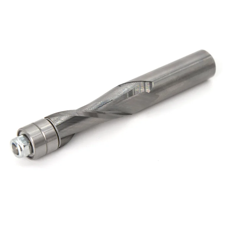 Chắc Chắn Carbide 2 Sáo Xả Viền Router Bit Mang Hướng Dẫn-Xoắn Ốc Upcut/Downcut-1/4 “1/2" lắc Chân