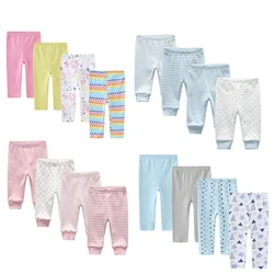 4piece Newborn Baby Gilrs Pants Cotton Baby Trousers Mids Waisted Baby Boy Clothes Infant Leggings Summer