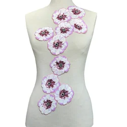 20pc Beaded Sequin Flower Patch 3d Flowers Applique Sew On Patches For Clothing Jeans Parches Bordados Para La Ropa 8cm AC1522