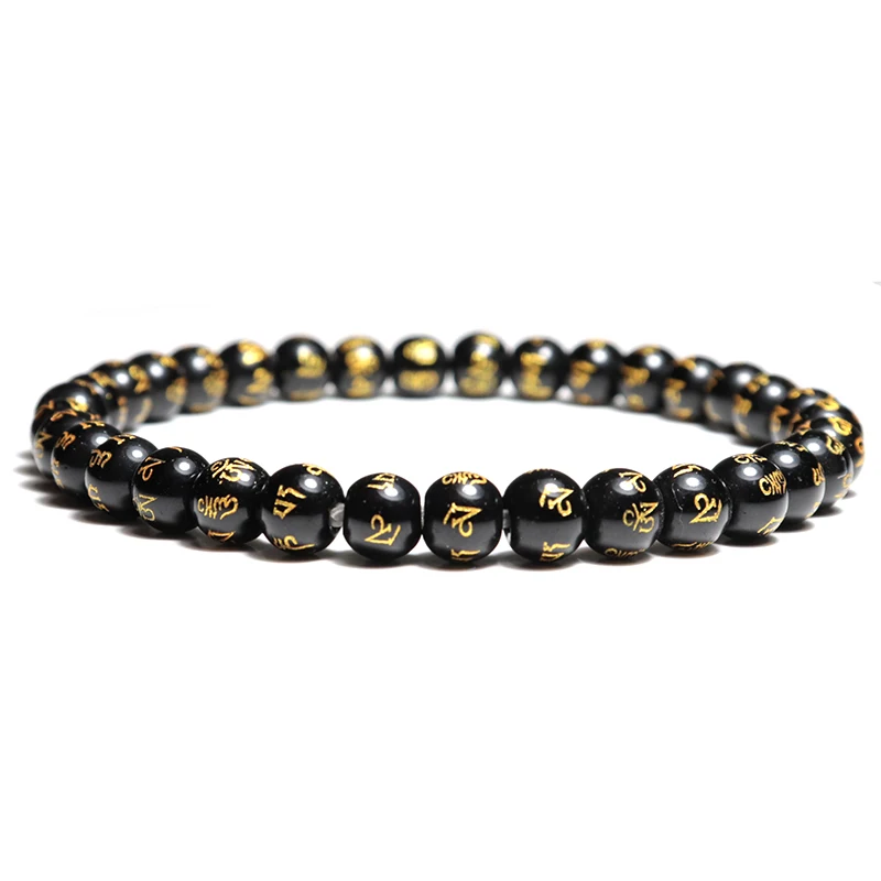 Minimalist Mens Bracelet 6/8/10/12mm Obsidian Stone Braclet Homme Yoga Meditation Prayer Jewelry Beaded Braslet Accessories