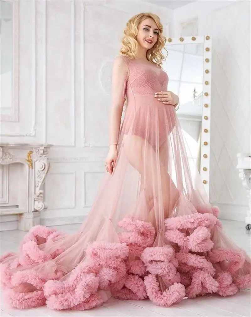 Bata De baño De maternidad rosa, ropa De dormir, Vestido tipo Kimono, picardías, lencería Sexy, bata De baño