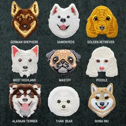 Cute Animal Dog Embroidered Ironing Patches On Shirt Parches Ropa Termoadhesiv Toppe Vestiti Accesorios Para Ecusson A Coudre