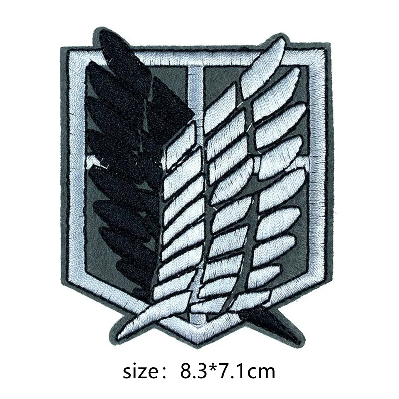 Anime Giant Investigation team Free Wing Iron On Anime Attack On Titan Embroidered cartoon Ironing patches for kids clothes