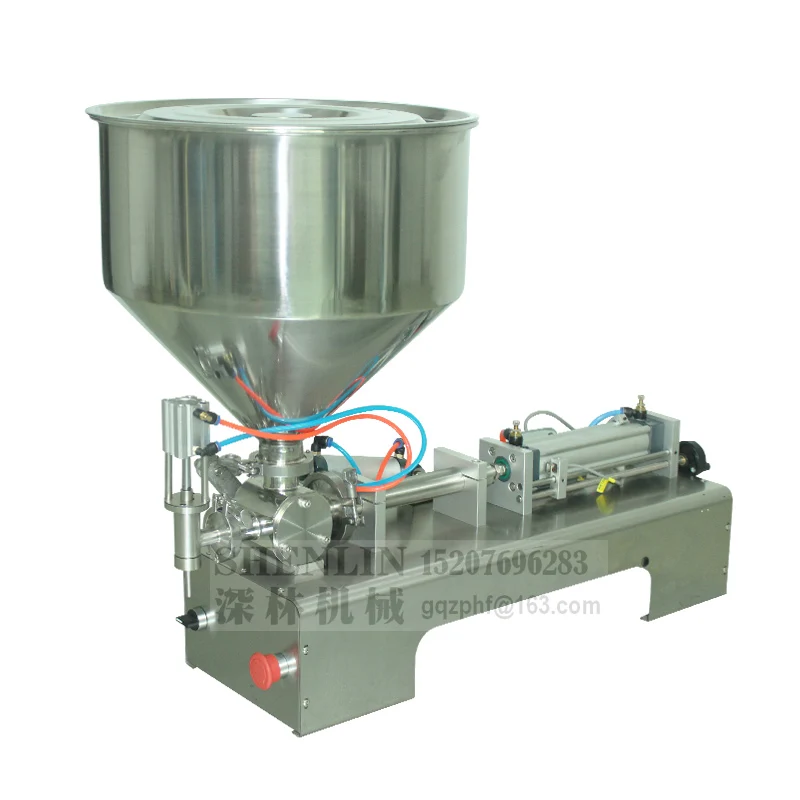 Paste stuff filling machine 10-100ml semi-automatic piston filler pnuematic liquid bottling equipment food packaging machinery