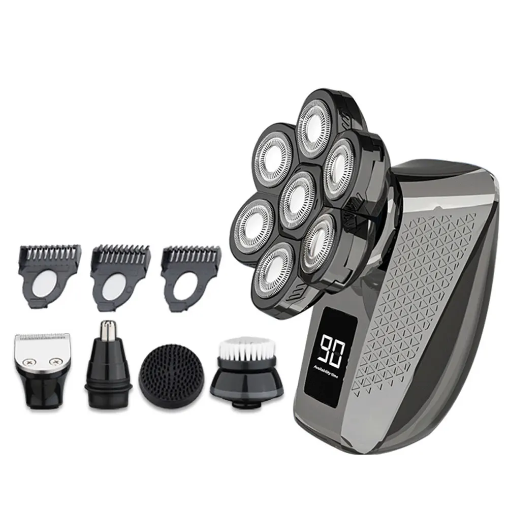 

Digital Display Electric Shaver 5-In-1 Digital Display 7-Blade Men's Razor Shaving Head Machine