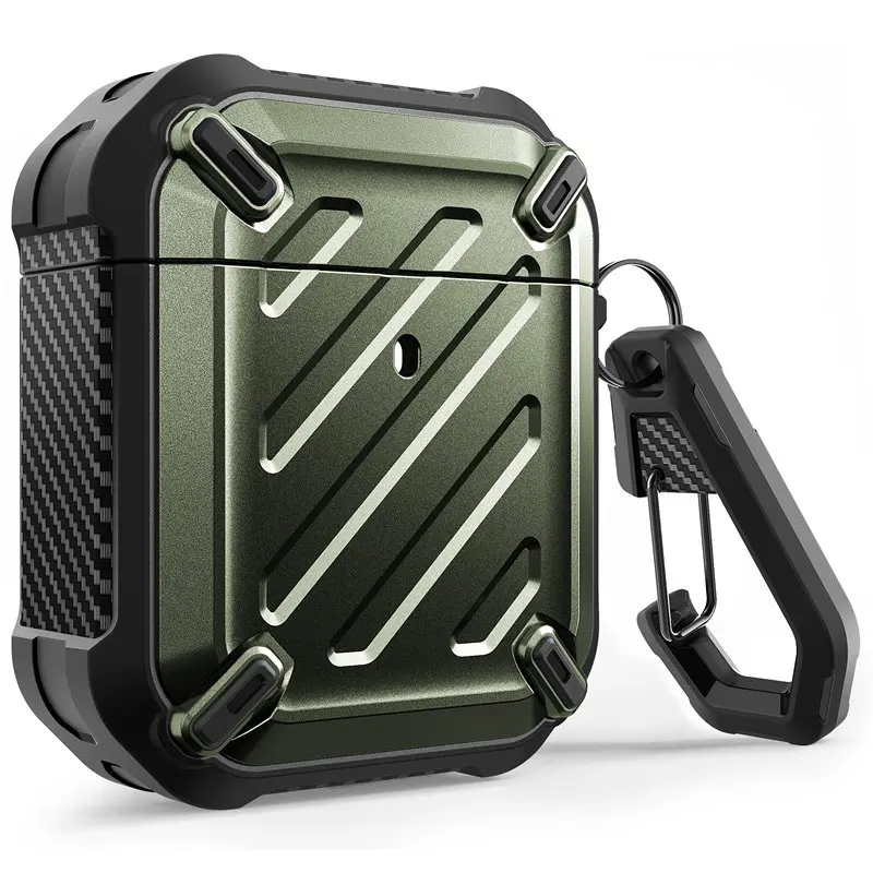 SUPCASE UB Pro Case Ontworpen For Airpods 1 & 2 Volledig beschermende, robuuste hoes met karabijnhaak voor Apple Airpods 1e & 2e generatie