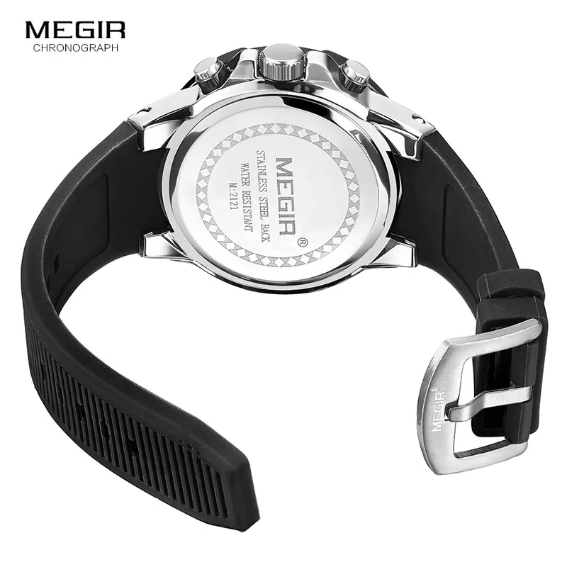 Imagem -06 - Megir Relógio Militar Esportivo de Quartzo Masculino Luxuoso com Cronógrafo à Prova Dágua de Marca 2121