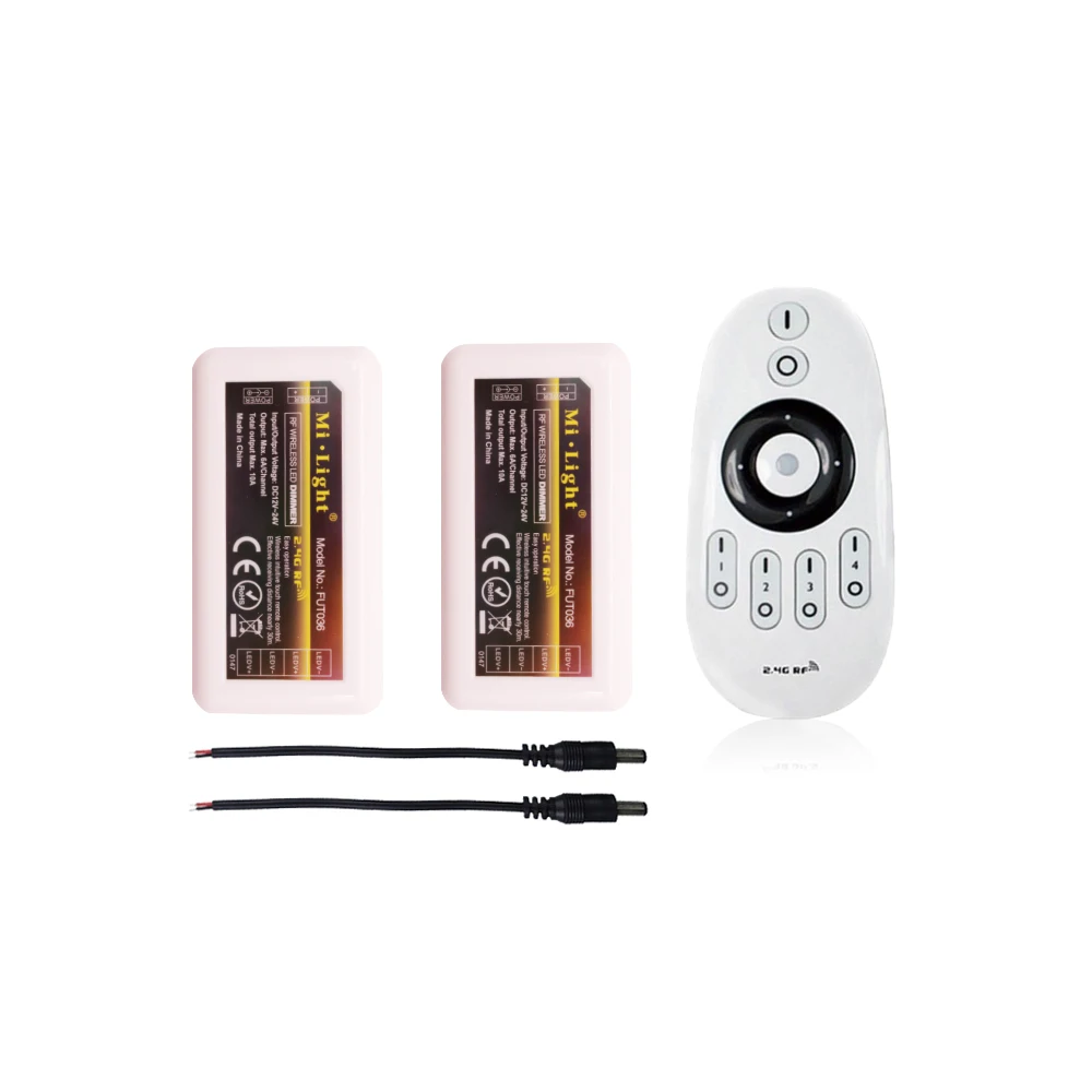 Milight FUT007 FUT036 2.4G RF Wireless 4 Zone Single Color Controller Dimmer 2835 3014 5050 For LED Strip DC12-24V