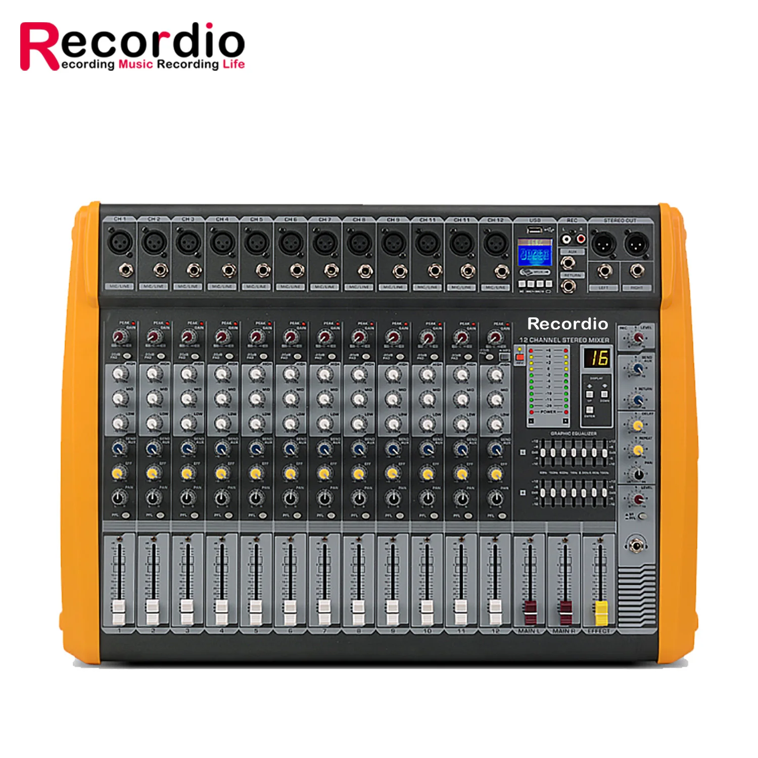 GAX-PM12 المهنية 600 واط 12 قنوات مكبر كهربائي جهاز دمج صوتي سعر جيد للمرحلة DJ سهلة الأداء في الهواء الطلق