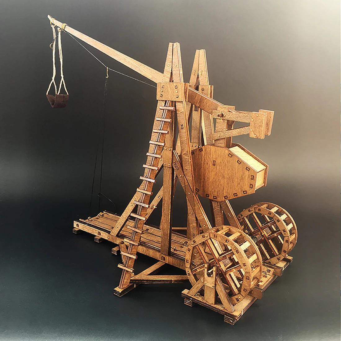 DIY Ancient Chariot Model Siege Car Wooden 3D Puzzle Model - Counterweight Trebuchet