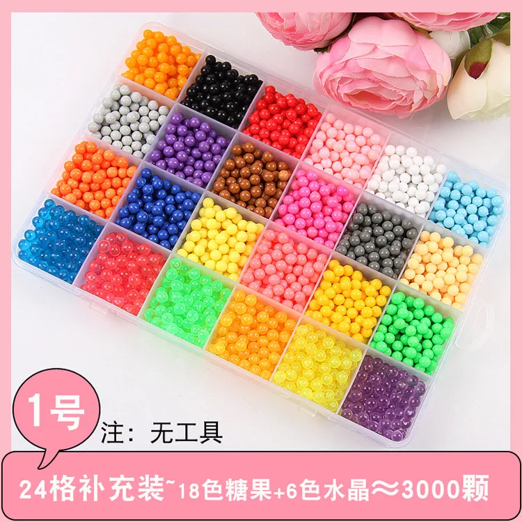 Children Toys Refill Beads Set Puzzle Crystal DIY Water Spray Magic Beads Set Ball Games 3D Handmade Magic Toys For Children 5mm