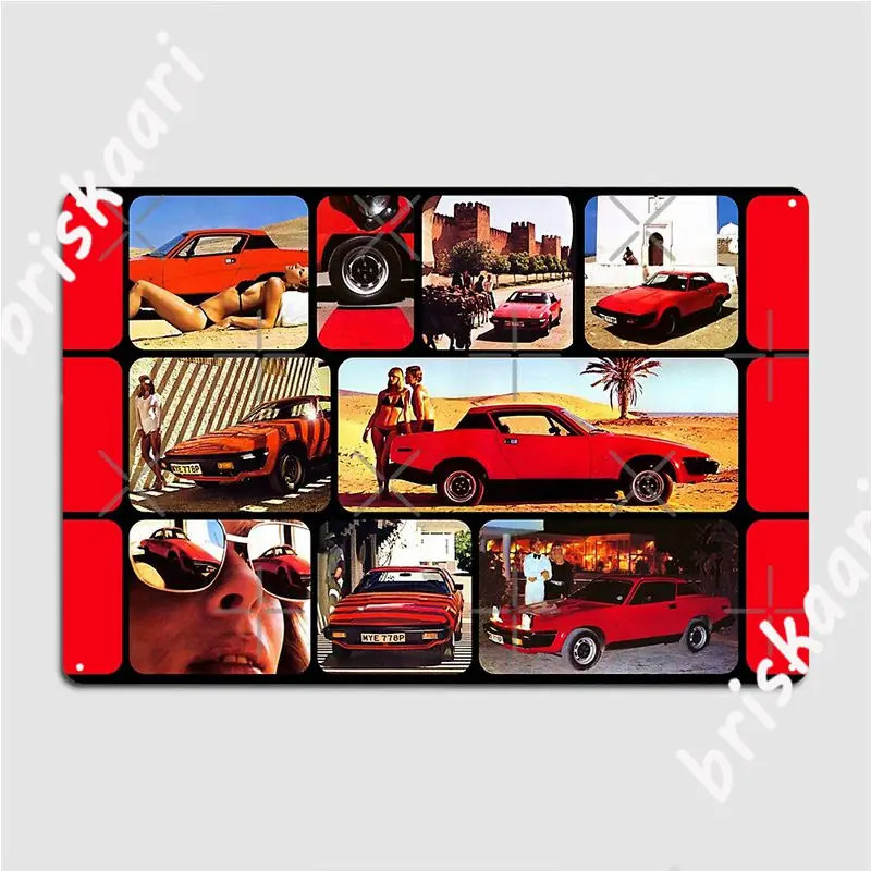 Tr7 1976 Brochure Collage Jigsaw Poster Metal Plaque Retro Wall Decor Pub Garage Wall Cave Tin Sign Posters