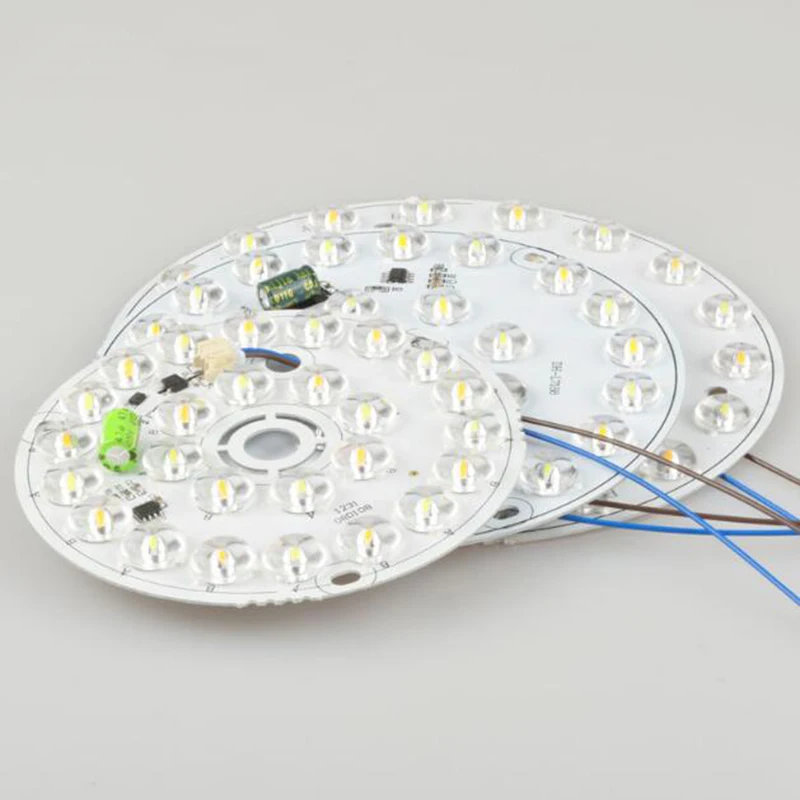 Mdern Chandeliers12w 220V LED Round Wick Energy-Saving Household Light Source Board Replacement Lamp Warm/Cool White