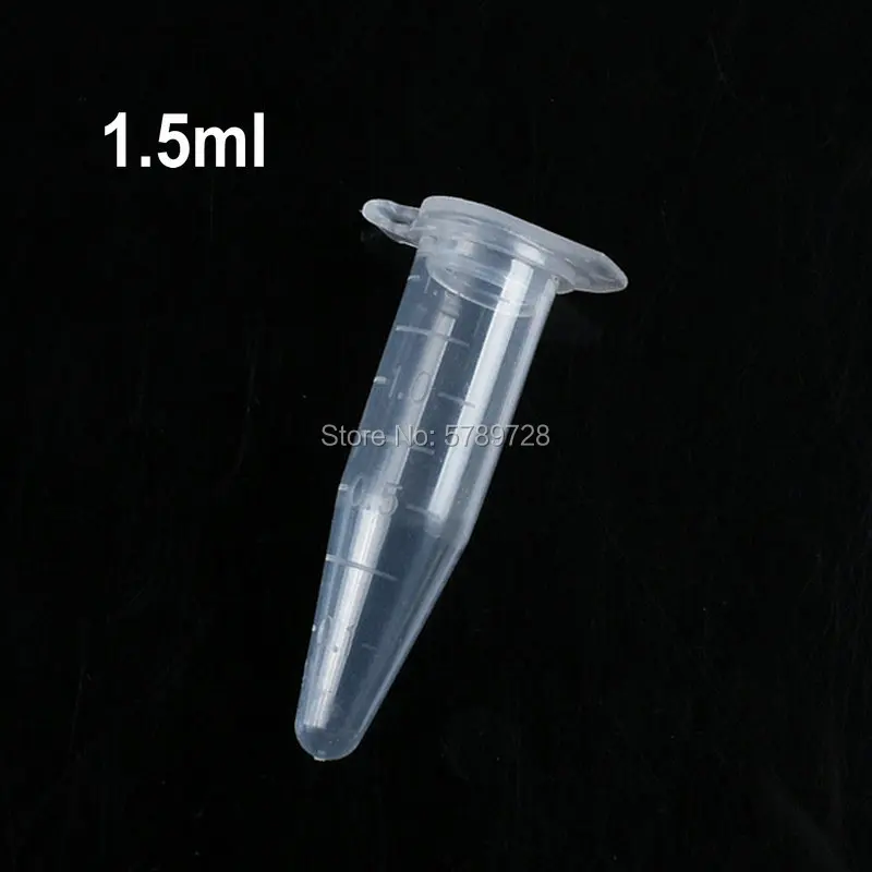 500pcs 1.5ml Transparent plastic centrifuge tube with scale V-bottom centrifugal tube with gland lid in laboratory