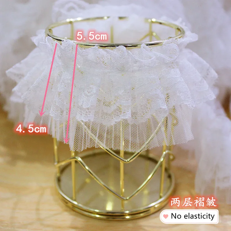 

Three-dimensional Elastic Double Layer Lace Fold Tutu Skirt Accessories DIYNeckline Collar Cuff Skirt Sewing Applique Garment