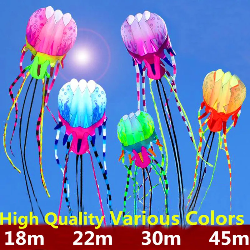 free shipping large jellyfish kites factory flying giant octopus kite reel power kite for adults 3d kite parafoil easy toys bar