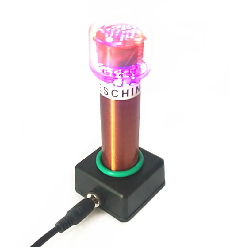 Small Black Box Bottom Seat Single Tube Self-excited Tesla Coil, 5VDC Power Supply, Empty Wireless Transmission Lighting