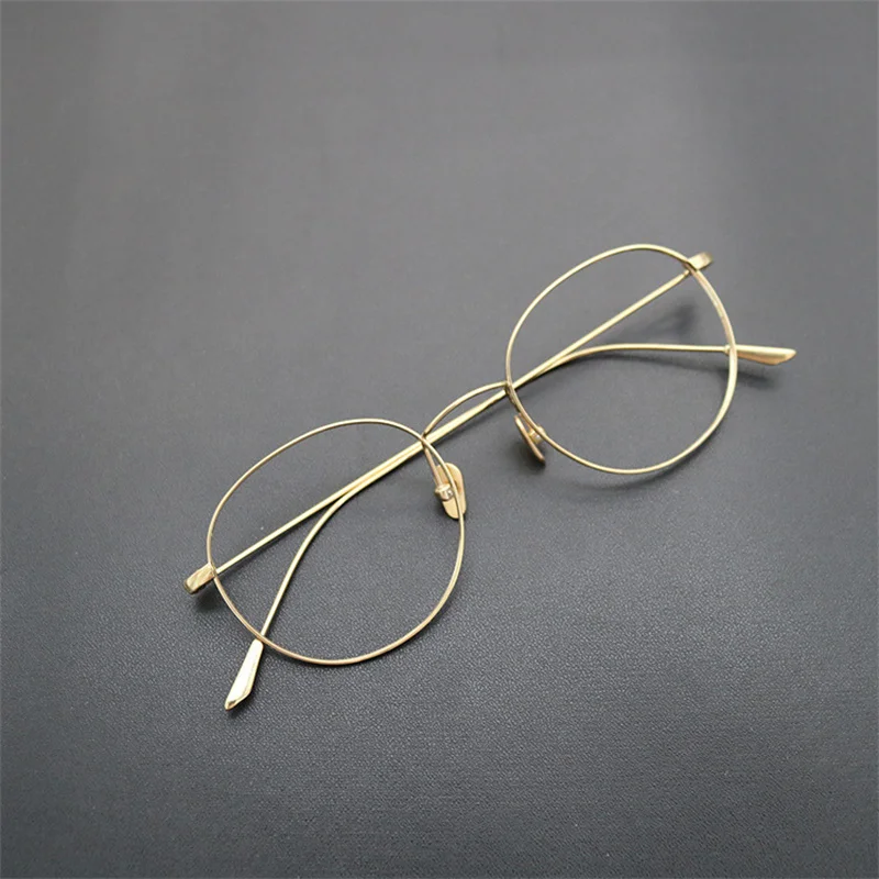 Round Titanium Glasses For Women Retro Japanese Handmade Eyeglasses Frames Myopia Prescription Men Ultralight  Oculos De Grau