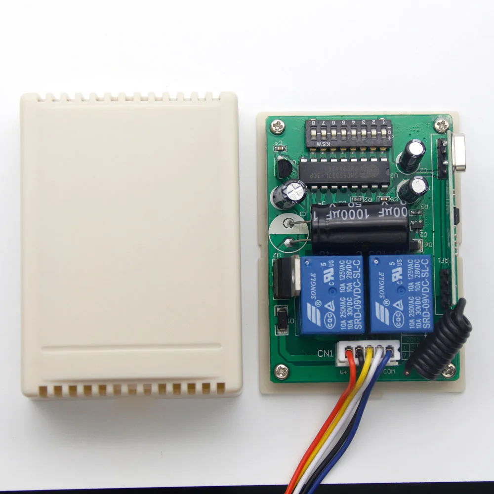 Garage Door Receiver Controller Fixed Code Remote Control 2 Channel 433Mhz 330MHz Professional Sliding Door Controller Receiver