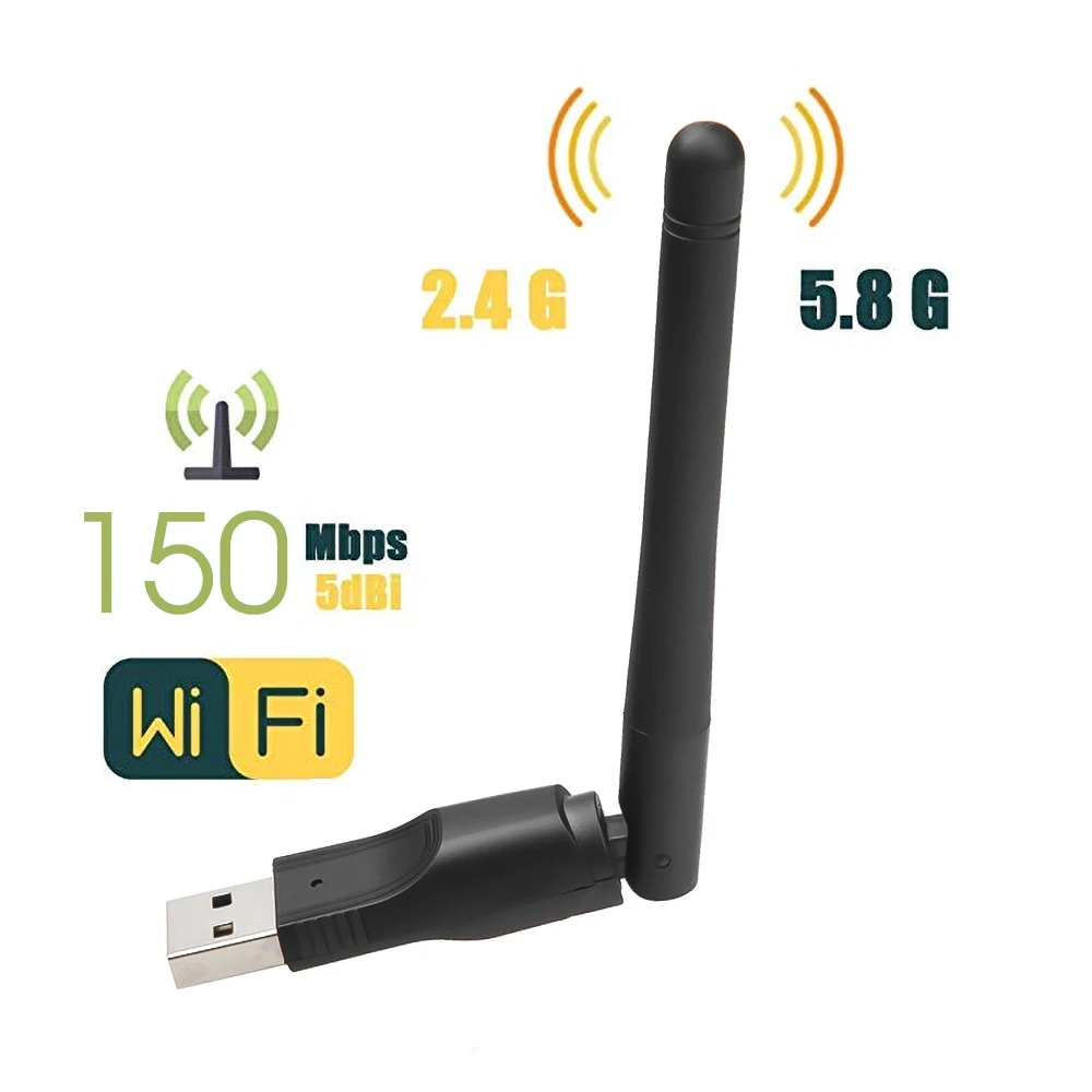 Kebidu USB 2.0 WiFi bezprzewodowa karta sieciowa 150M 802.11 b/g/n adapter lan z obrotową anteną do laptopa PC Mini Wi-fi Dongle