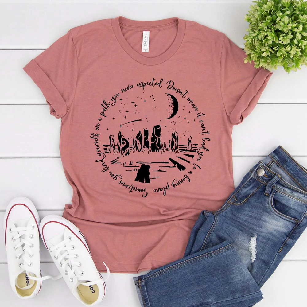 You Find Yourself on A Path You Never Expected Shirt Funny Outlander T-shirt Wanderlust Quote Shirt Callanish Stones Graphic Tee