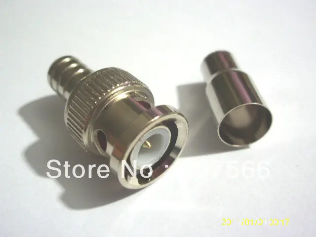 100 PCS Crimp on BNC Male RG59 Coax Coaxial Connector For CCTV camera New