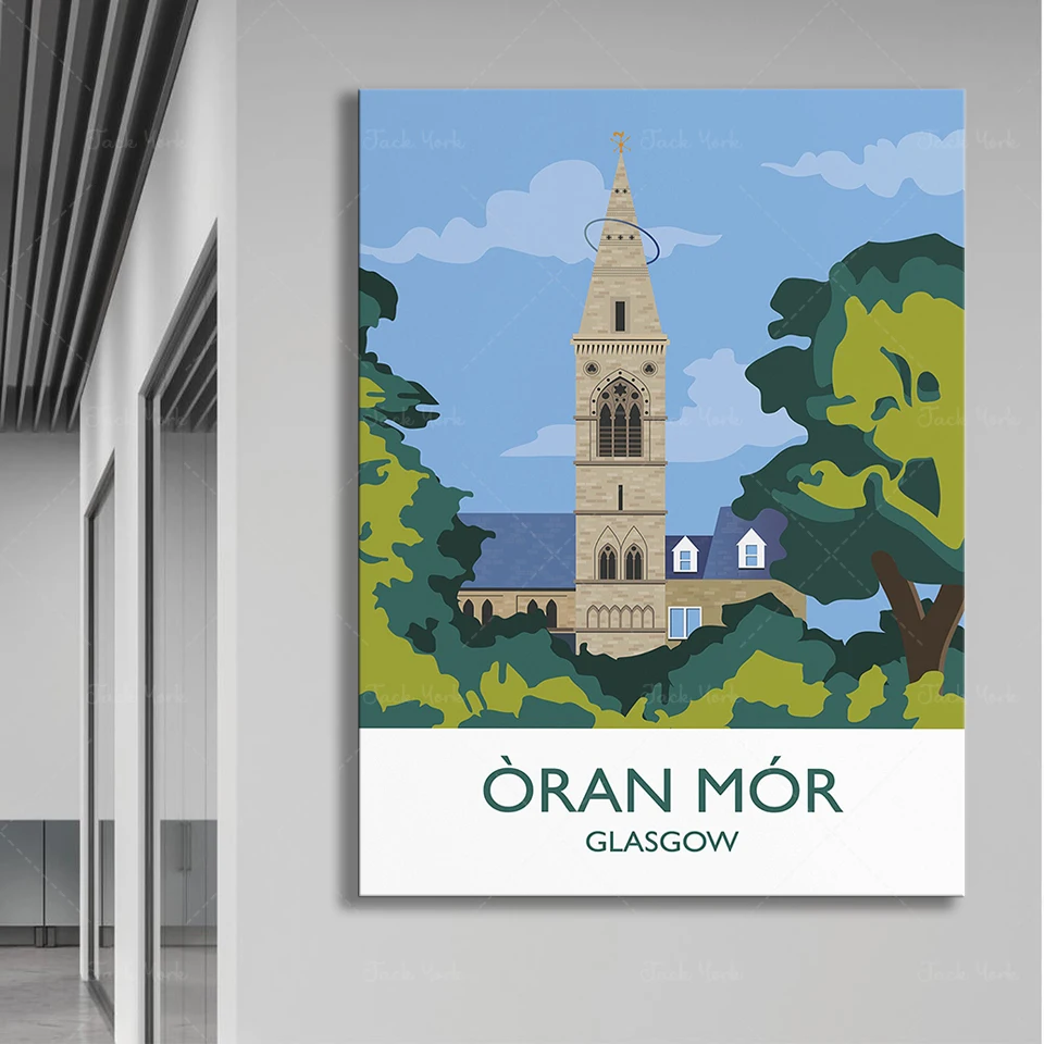 Òran Mór, Glasgow A4 Poster Print / Vintage Style Travel Poster / Digital Illustration