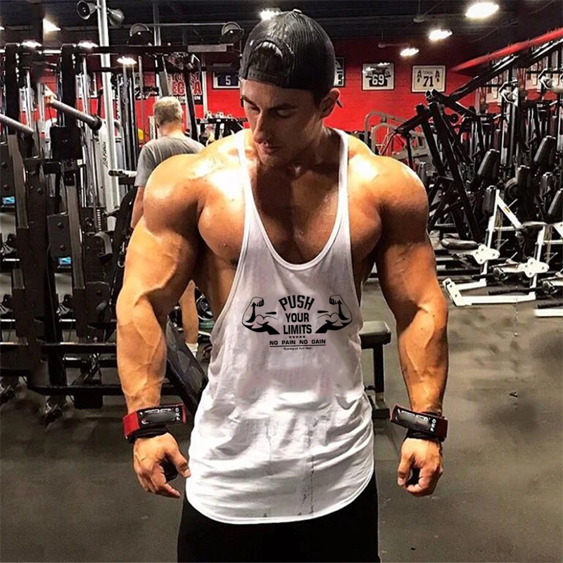 Muscleguys Brand Gym Clothing Bodybuilding Tank Top Men Fitness Stringer Singlets Man Cotton Sleeveless shirt Workout Undershirt